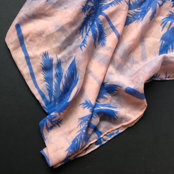 Palm Trees Peachy Pink Blue Infinity Scarf - Picture 4 of 4